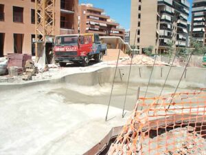 despues de gunitar se construiran las escaleras y puente