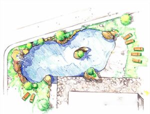 Planta de una piscina - Diseño